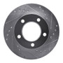 R1 76-86 Jeep CJ5 Front Right Drilled & Slotted Silver Brake Rotor