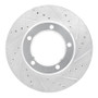 R1 98-07 Lexus LX470 Front Right Drilled & Slotted Silver Brake Rotor