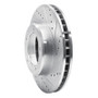 R1 98-07 Lexus LX470 Front Right Drilled & Slotted Silver Brake Rotor