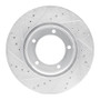 R1 98-07 Lexus LX470 Front Right Drilled & Slotted Silver Brake Rotor