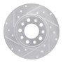 R1 14-22 Chrysler 200 Rear Left Drilled & Slotted Silver Brake Rotor