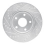 R1 91-97 Toyota Previa Front Right Drilled & Slotted Silver Brake Rotor