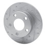 R1 96-05 Audi A4 Quattro Rear Left Drilled & Slotted Silver Brake Rotor