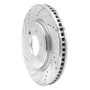 R1 21-25 Ford F-150 4WD Front Left Drilled & Slotted Silver Brake Rotor