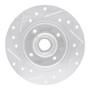 R1 85-02 Volkswagen CORRADO Rear Right Drilled & Slotted Silver Brake Rotor