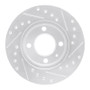 R1 80-08 Audi 4000 Front Left Drilled & Slotted Silver Brake Rotor
