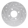R1 73-05 Audi Coupe Front Right Drilled & Slotted Silver Brake Rotor