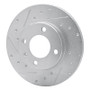 R1 73-05 Audi 4000 Front Left Drilled & Slotted Silver Brake Rotor