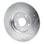 R1 12-20 Chrysler Town & Country Rear Left Drilled & Slotted Silver Brake Rotor