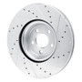 R1 18-25 Audi S5 Front Left Drilled & Slotted Silver Brake Rotor
