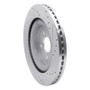 R1 13-19 Ford Police Interceptor Utility Front Left Drilled & Slotted Silver Brake Rotor