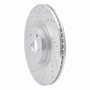 R1 16-18 Ford Focus Front Left Drilled & Slotted Silver Brake Rotor