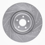 R1 16-18 Ford Focus Front Left Drilled & Slotted Silver Brake Rotor
