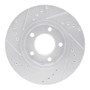 R1 01-07 Chrysler Voyager Front Right Drilled & Slotted Silver Brake Rotor