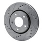 R1 01-07 Chrysler Town & Country Front Left Drilled & Slotted Silver Brake Rotor