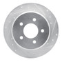 R1 97-07 Chrysler Town & Country Rear Right Drilled & Slotted Silver Brake Rotor