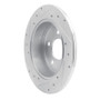 R1 97-07 Chrysler Town & Country Rear Right Drilled & Slotted Silver Brake Rotor