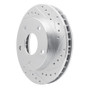 R1 94-99 Dodge Ramcharger (Mexico) Front Right Drilled & Slotted Silver Brake Rotor