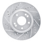 R1 15-19 Kia SOUL EV Front Left Drilled & Slotted Silver Brake Rotor