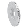 R1 08-11 Audi TTS Quattro Front Left Drilled & Slotted Silver Brake Rotor
