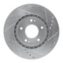 R1 10-13 Kia Forte Koup Front Left Drilled & Slotted Silver Brake Rotor