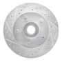 R1 85-97 Dodge B200 / B200 Van / B250 Front Left Drilled & Slotted Silver Brake Rotor