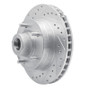 R1 85-97 Dodge B200 / B200 Van / B250 Front Left Drilled & Slotted Silver Brake Rotor