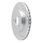 R1 86-90 Chrysler Town & Country Front Right Drilled & Slotted Silver Brake Rotor