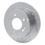 R1 07-12 Kia Rondo (Canada) Rear Left Drilled & Slotted Silver Brake Rotor