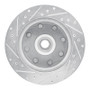 R1 78-97 Dodge B200 / B200 Van / B250 Front Right Drilled & Slotted Silver Brake Rotor