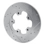 R1 15-25 Ford Transit-250 Rear Left Drilled & Slotted Silver Brake Rotor
