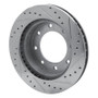 R1 73-93 Dodge B300 Van (71-74) / B300 (75-80) Front Left Drilled & Slotted Silver Brake Rotor