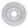R1 95-97 Kia SEPHIA Rear Right Drilled & Slotted Silver Brake Rotor