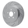 R1 13-19 Ford Explorer Rear Left Drilled & Slotted Silver Brake Rotor