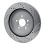 R1 13-19 Ford Explorer Rear Left Drilled & Slotted Silver Brake Rotor