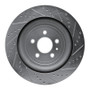 R1 13-19 Ford Explorer Rear Left Drilled & Slotted Silver Brake Rotor