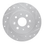 R1 98-03 Kia SEPHIA Rear Right Drilled & Slotted Silver Brake Rotor