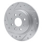 R1 98-03 Kia SEPHIA Rear Left Drilled & Slotted Silver Brake Rotor