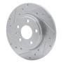 R1 00-09 Audi A4 Quattro Rear Left Drilled & Slotted Silver Brake Rotor