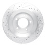 R1 99-04 Chrysler 300M Front Right Drilled & Slotted Silver Brake Rotor