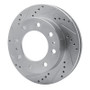 R1 03-04 Ford F-350 Super Duty 2WD Front Left Drilled & Slotted Silver Brake Rotor