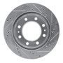 R1 03-04 Ford F-350 Super Duty 2WD Front Left Drilled & Slotted Silver Brake Rotor