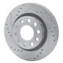 R1 04-05 Audi ALLROAD Rear Left Drilled & Slotted Silver Brake Rotor