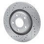 R1 04-09 Audi S4 Rear Left Drilled & Slotted Silver Brake Rotor