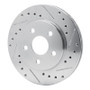 R1 91-92 Dodge Monaco Front Right Drilled & Slotted Silver Brake Rotor