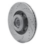 R1 04-08 Ford F-150 RWD Front Right Drilled & Slotted Silver Brake Rotor