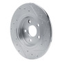 R1 87-91 Chrysler TC Maserati Rear Left Drilled & Slotted Silver Brake Rotor