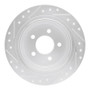 R1 03-05 Ford Explorer Sport Rear Right Drilled & Slotted Silver Brake Rotor