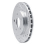 R1 85-89 Dodge ARIES Front Right Drilled & Slotted Silver Brake Rotor