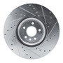 R1 16-24 Jaguar XF Front Left Drilled & Slotted Silver Brake Rotor